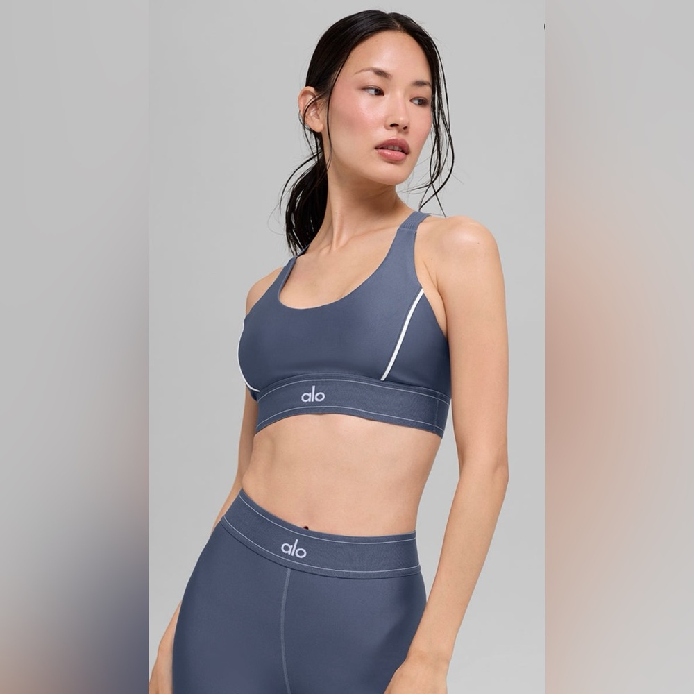 ALO Yoga SET NWT Bluestone White Airlift Suit Up Bra & Airlift Suit Up legging S - Picture 12 of 15
